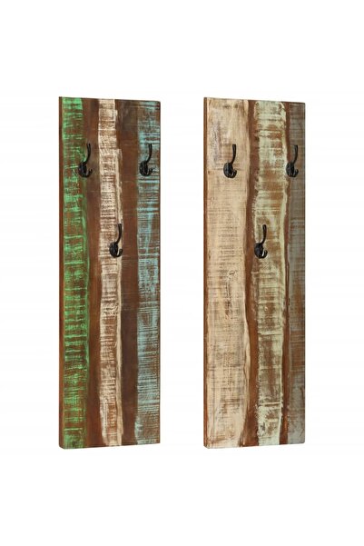Concept Cuier de haine de perete 2 buc. 36x3x110 cm lemn masiv reciclat