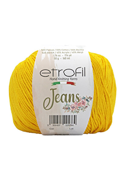 Etrofil Jeans Örgü İpi Altın Sarısı %55 Pamuk %45 Akrilik 50g 160m (029)