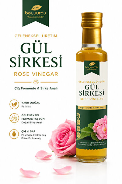 beyyurdu Gül Sirkesi Geleneksel Fermante Saf Katkısız Doğal Sirke