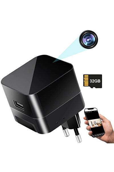 iUni Mini încărcător USB pentru cameră IP90, Wi-Fi, 32GB, Full HD, vedere noc...