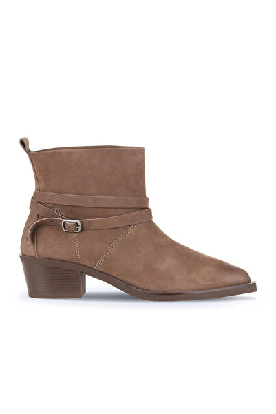 Bueno Shoes Cizme cu toc din nubuc maro pentru femei 01wd4006