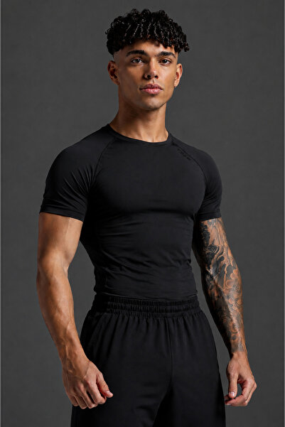 Stylovi Basic Compression Premium T-Shirt - Μαύρο Ultra Flexible, εφαρμοστό Α...