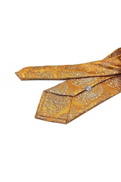 Kravatkolik Yellow Shawl Pattern Handkerchief Classic Tie Kk13211