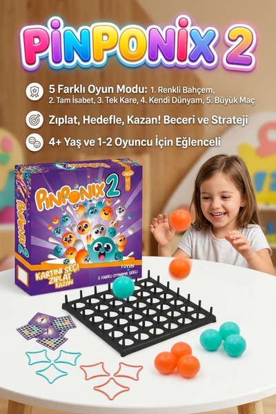 Tıfıl Toys Pinponix 2 Educational Children's Box Game to Improve Attention an...