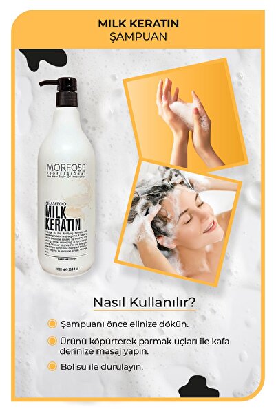 Morfose Keratin Sütü Şampuan 1000 ml-Saç Dökülmesini Önleyen, Yumuşak ve Güzel Kokulu Saçlar