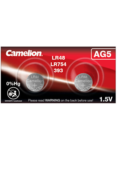 CAMELİON Set of 2 Alkaline Button Batteries AG5 LR754 1.5V 50mAh, for Compute...