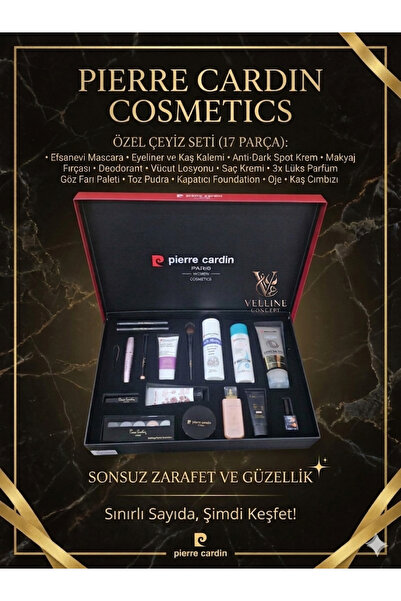 VELLİNE Kozmetik Çeyiz Seti 17'li