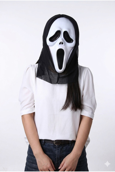 StoreYVZ Kapşonlu Çığlık Maskesi Scream Maskesi - Hayalet Maskesi 33x21 Cm