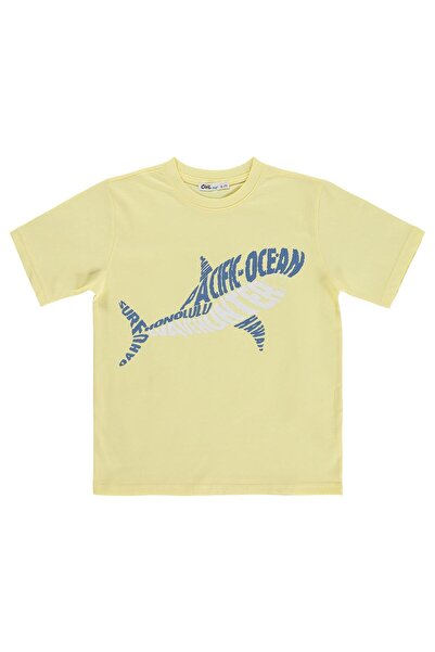 Civil Boys Tricou cu imprimeu OCEAN pentru copii 6-9 ani - Galben 8-9 ani