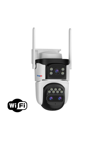 Taggo Cameră de supraveghere WIFI, 3 lentile, 6K 9MP, Zoom automat hibrid 10x...