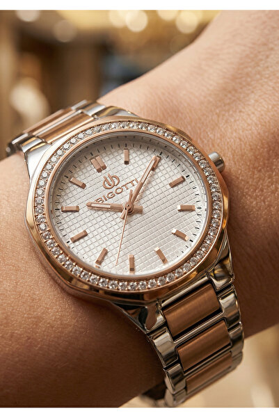 Bigotti Raffinato Silver and Rose Gold Stainless Steel Watch for Women BG.1.1...