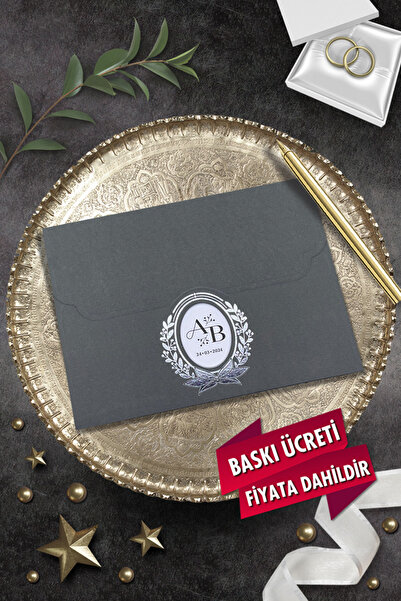 Cem Davetiye Düğün Nişan Nikah Kına Davetiyesi 7013 (100 ADET) Baskı Dahil
