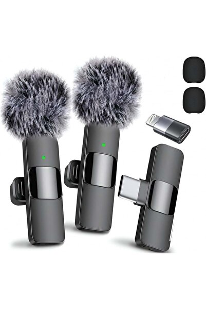 sehasepeti Set de 2 microfoane wireless profesionale HASEPE, tip C, pentru iP...