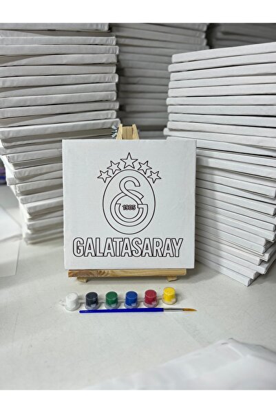 obelleatelier Galatasaray Logo 20x20 Tuval Boyama Seti – 6 Renk Boya ve Fırça...