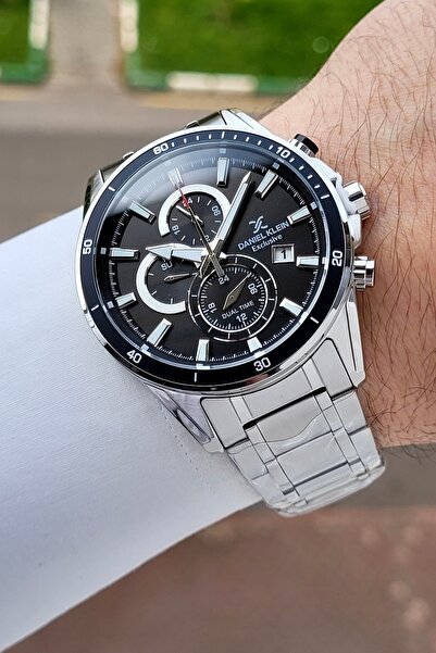 Daniel Klein Kadranı Siyah Kordonu Gümüş Renk 44 Mm Hediye Paketli İç Gösterg...