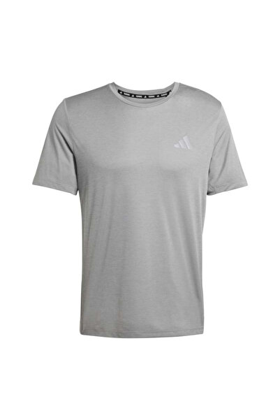 adidas Tricou gri cu gât rotund pentru bărbați Run Essentials