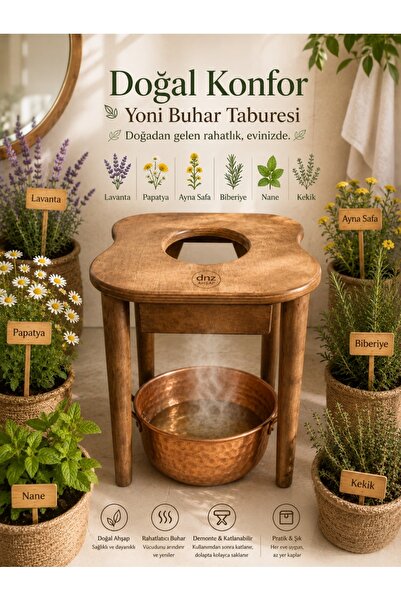 dnz DENİZ AHŞAP Yoni buhar taburesi, buhar taburesi