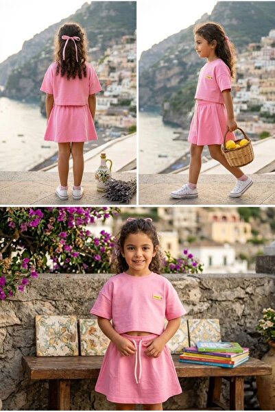 meyastore Girl's Shorts Set with Official Badge