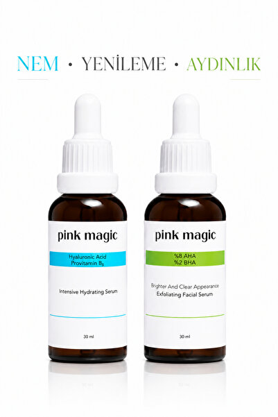 pink magic AHA & BHA Peeling + Hyaluronic Acid Serum | Renewing, Brightening ...