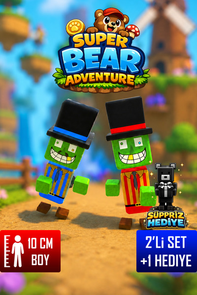 YAGLİZ Super Bear Adventure Capitalus ve Capitalos 2'li Figür Oyuncak Seti