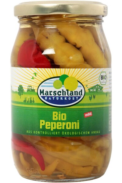 Marschland Ardei iute medii în oțet organic de mere 320g / 150g Naturkost