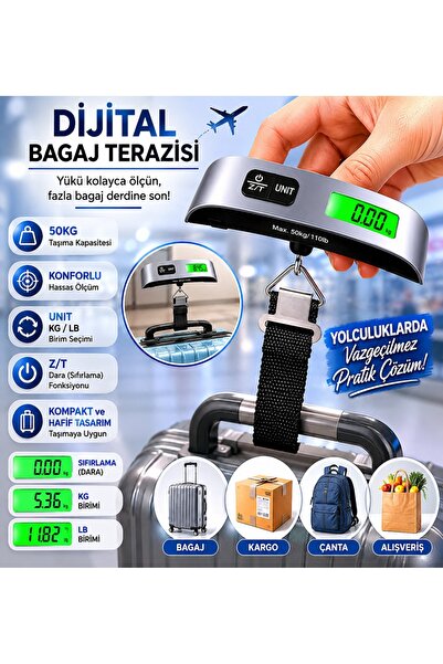 Keyfi Sepet 50kg Askılı El Bagaj Tartısı Terazi