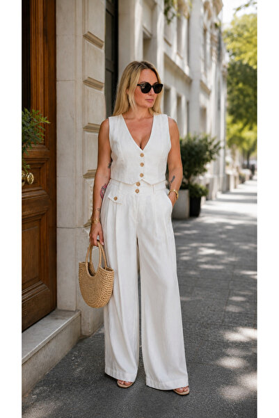 Diva Exclusive Fashion Compleu damă - Vestă și Pantaloni Palazzo