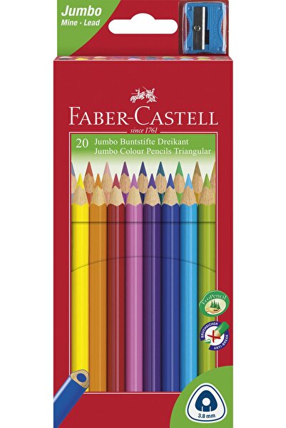 Faber Castell Creioane colorate jumbo 20 de culori + ascuțitoare Faber-Castell