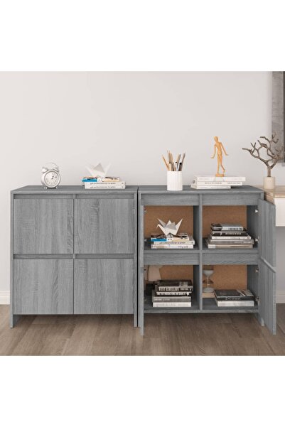 Concept Servante, 2 buc., stejar sonoma gri, 70x41x75 cm, PAL