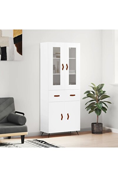 Concept Dulap înalt, alb, 69,5x34x180 cm, lemn compozit
