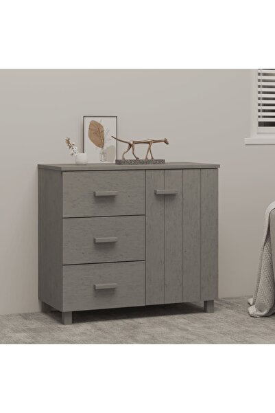 Concept Servantă, gri deschis, 90x40x80 cm, lemn masiv de pin