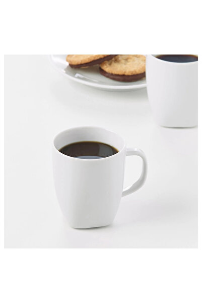 IKEA QUİCK 2 Adet Beyaz Porselen Kupa, Kahve Kupası 170 Ml