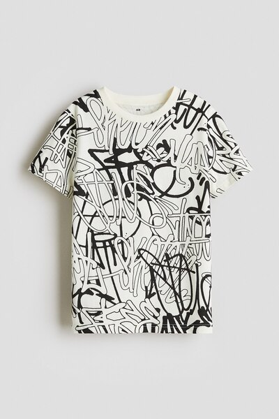 H&M Baskılı ve Pamuklu Tişört