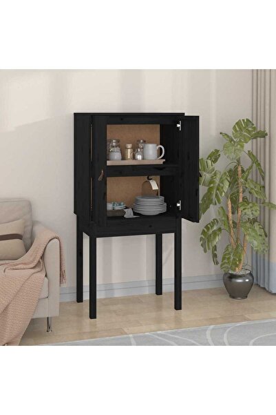 Concept Dulap înalt, negru, 60x40x120 cm, lemn masiv de pin