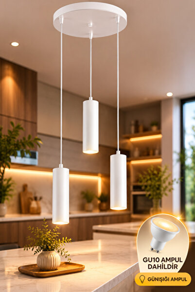 VENON Lorex BEYAZ 3LÜ SARKIT 18 Cm Sıvama Modern LED Spot Lamba 💖 GU10 Uyuml...