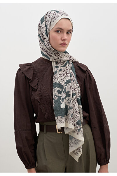 Freshscarfs Derin Yeşil Wıld Paısley Desen Şal