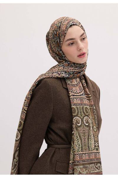 Freshscarfs Șal maro cu model Paisley nordic