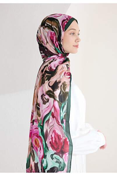Freshscarfs Rosie Floş Viskon Şal Yeşil