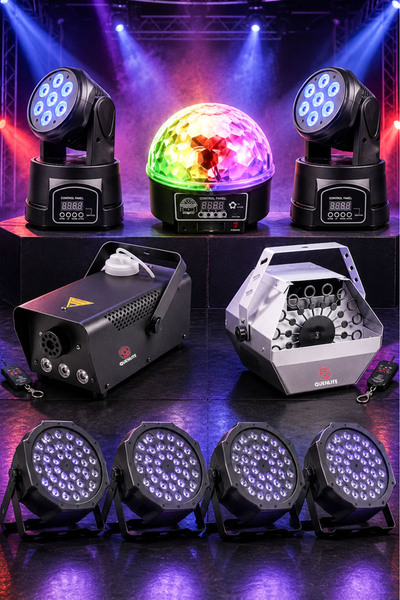 Quenlite Free Paket-4 Sahne Işık Sistemi Seti ( Top Küre Led Par Moving Head ...