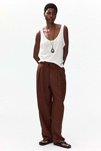 H&M Linen-blend barrel trousers