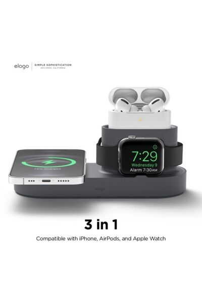 Elago MS Şarj İstasyonu – MagSafe Uyumlu iPhone, AirPods ve Apple Watch Stand...