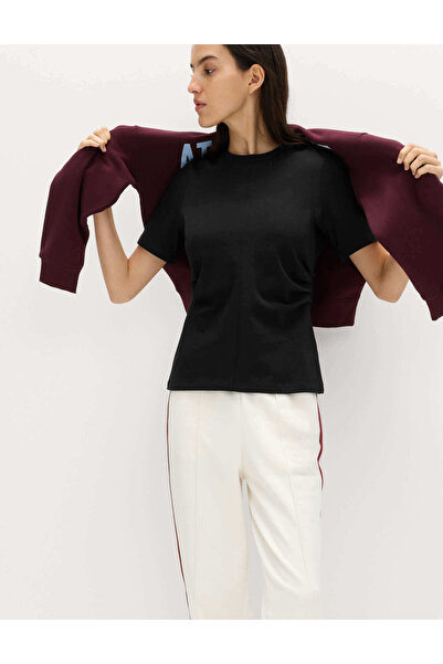 Marks & Spencer Saf Pamuklu Büzgülü T-Shirt