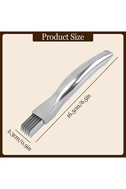 Arabest Stainless Steel Scallion Cutter, Garlic Slicing Tool with 6 Blades, f...