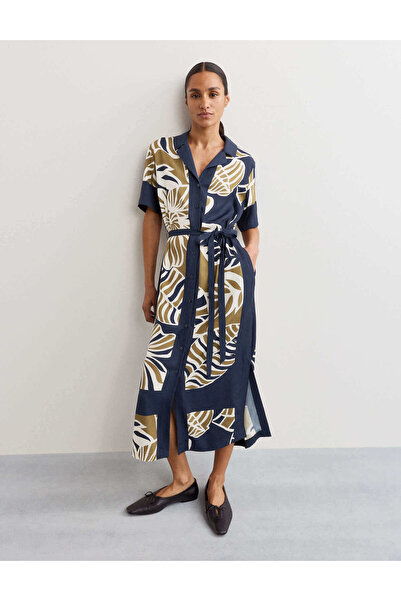 Marks & Spencer Saf Pamuklu Desenli Elbise