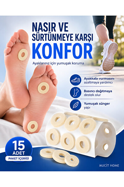 mucit home Ayak Nasır Bandı Sünger Parmak Taban Yama Bant Delikli SüngerPed A...