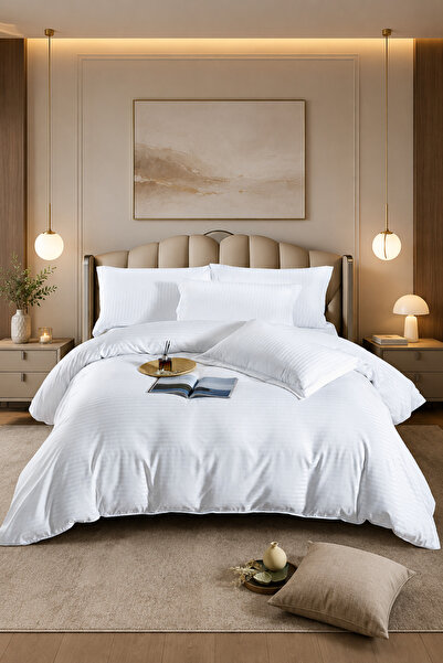OEM Premium damask Duvet Cover Set with Stretchy – 6 pieces | 9943-J
