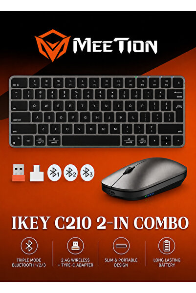 MeeTion IKEY C210 2-IN COMBO (لوحة مفاتيح + ماوس) قابلة لإعادة الشحن