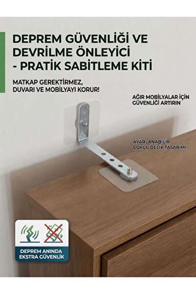 ePhase Orta Boy Deprem Güvenliği Kendinden Yapışkanlı Kademeli 5x10cm Mobilya...