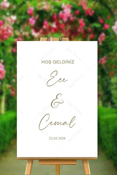 Yogi Tasarım Sade İsme Özel Karşılama Panosu