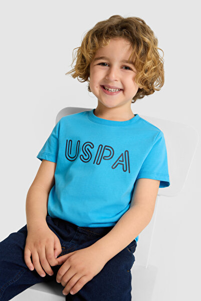 U.S. Polo Assn. Kobaltblaues Basic-T-Shirt mit Rundhalsausschnitt für Jungen ...